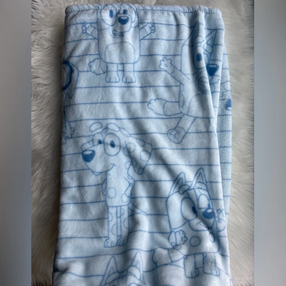 🆕Bluey Plush Blanket Kids Light Blue 60x90 Bedroom